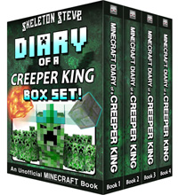 Minecraft Diary of a Creeper King BOX SET - 4 Book Collection 1 - Unofficial Minecraft Books for Kids, Teens, & Nerds - Adventure Fan Fiction Diary Series