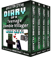 Diary of a Teenage Minecraft Zombie Villager BOX SET - 4 Book Collection 1 - Unofficial Minecraft Books for Kids, Teens, & Nerds - Adventure Fan Fiction Diary Series